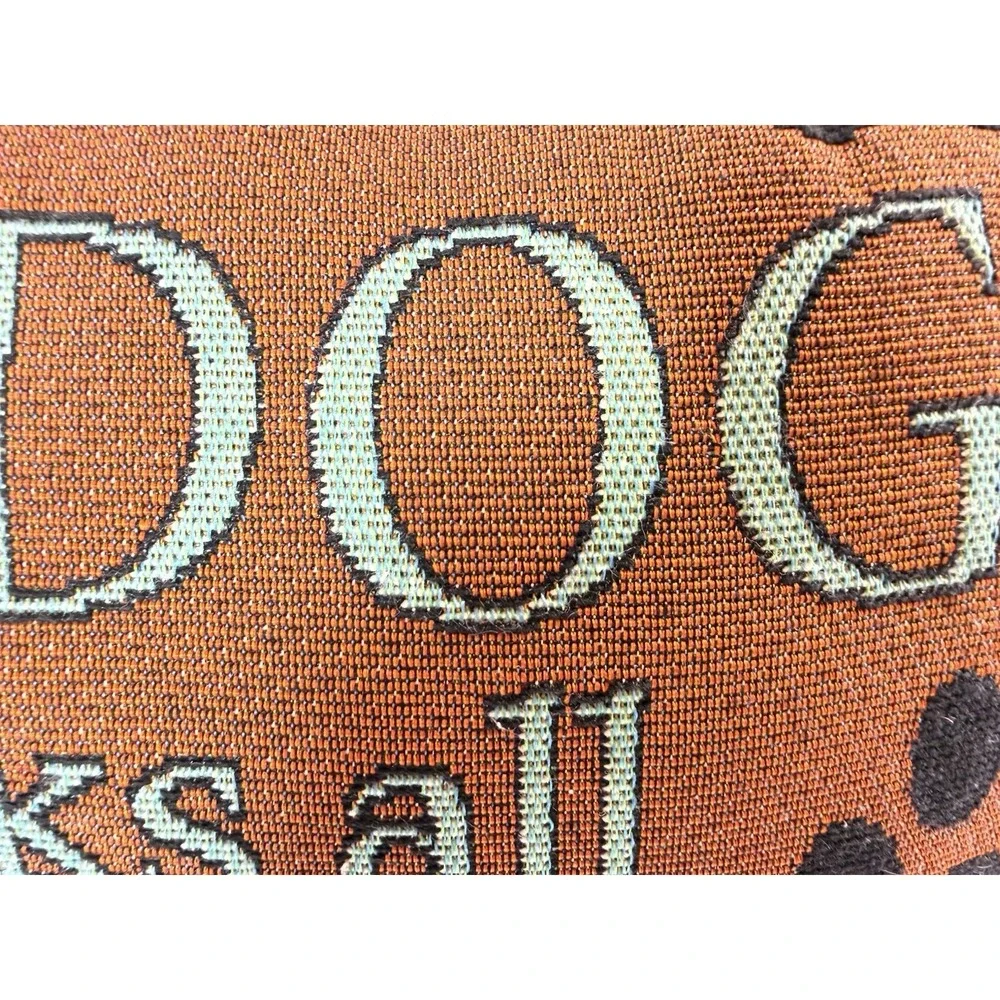 Vintage Tapestry Dog Accent Pillow 
